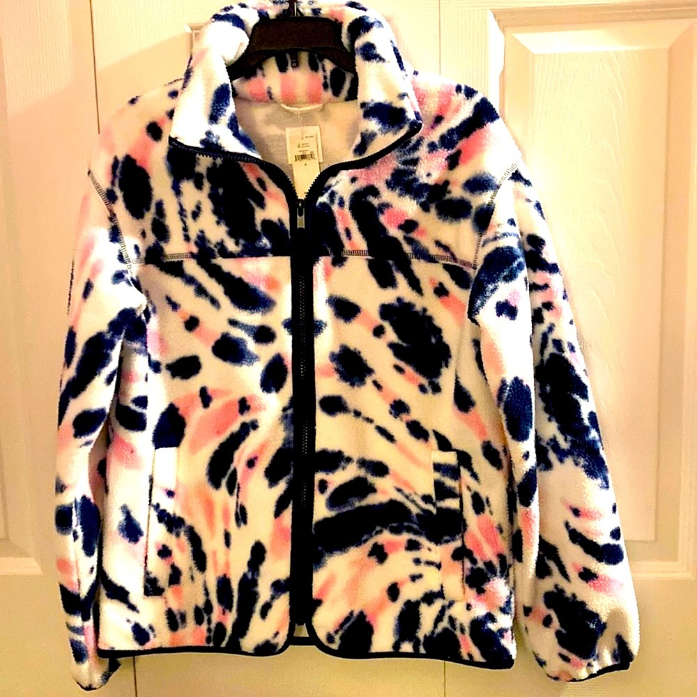 NWT GAP Sherpa jacket tie dye. Front zipper